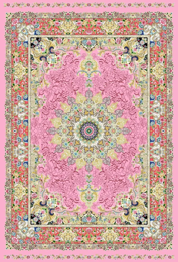 Semi Hand-Knotted Kashan Persian Carpet – Traditional Elegance